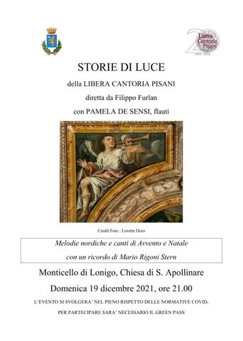 LIBERA CANTORIA PISANI: STORIE DI LUCE